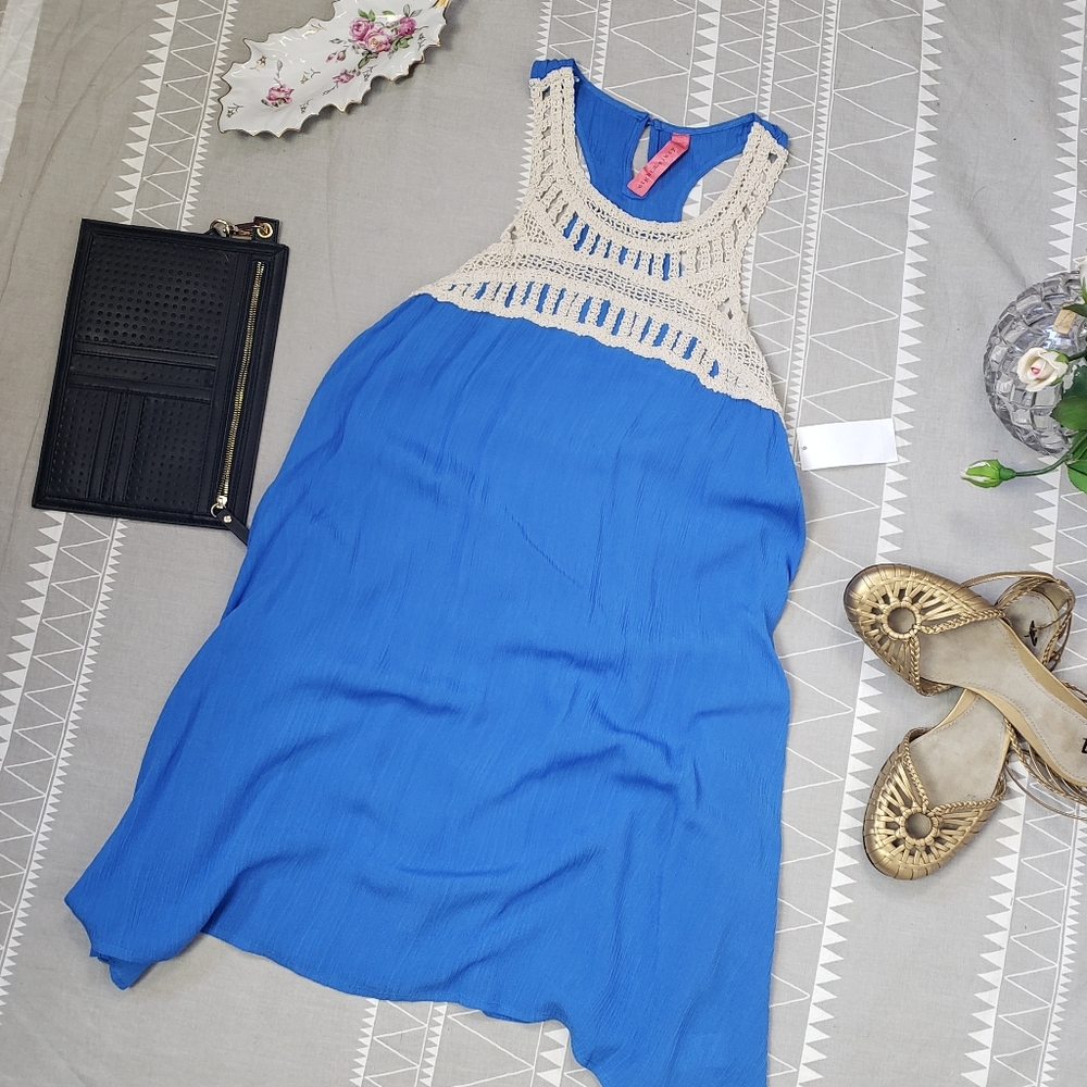 Faux Crochet Detailed Racerback Top S